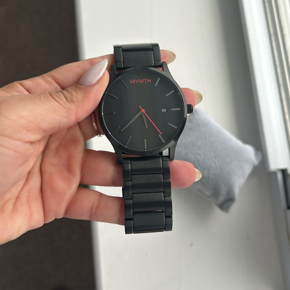 MVMT Black Watch with Red Accents
